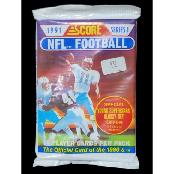 1991 Score NFL Football Series 1 Sealed Factory Packs! 5 pack bundle - Picture 2 of 3